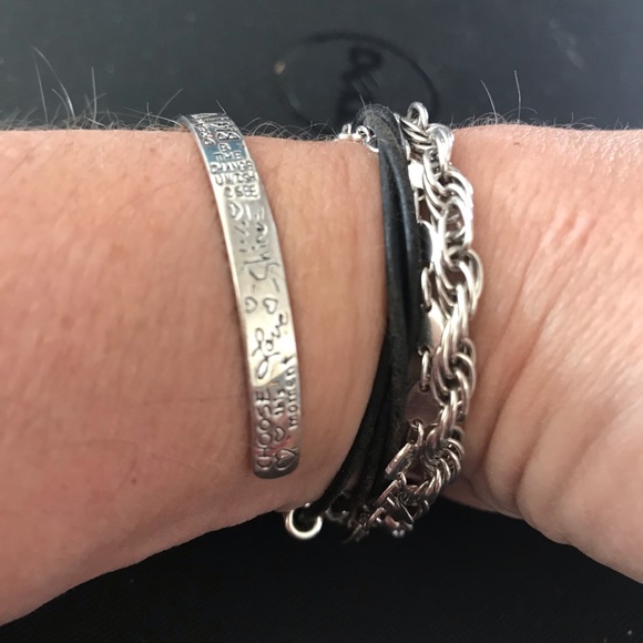 Sterling Silver Mantra Cuff Bracelet - Picture 3 of 7